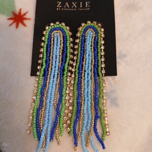 Zaxie by Stephanie Taylor Multicolor Beaded Chandelier Earrings South Beach